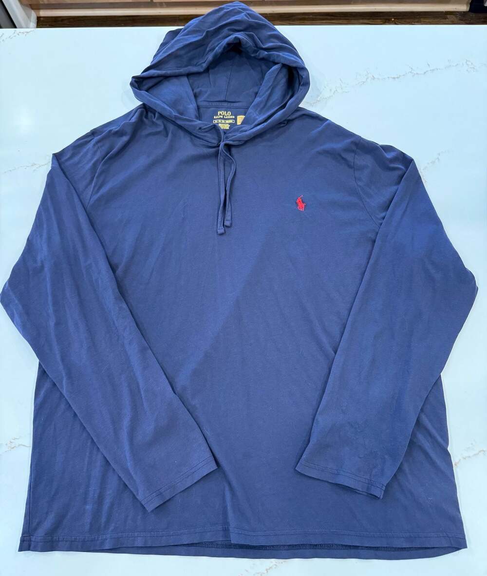 Polo Ralph Lauren Men's Long Sleeve Jersey Hooded T-Shirt, Navy